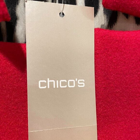 Chico's Red Jacket with Zebra lining NWT Size 4 (20/22) - Picture 4 of 7